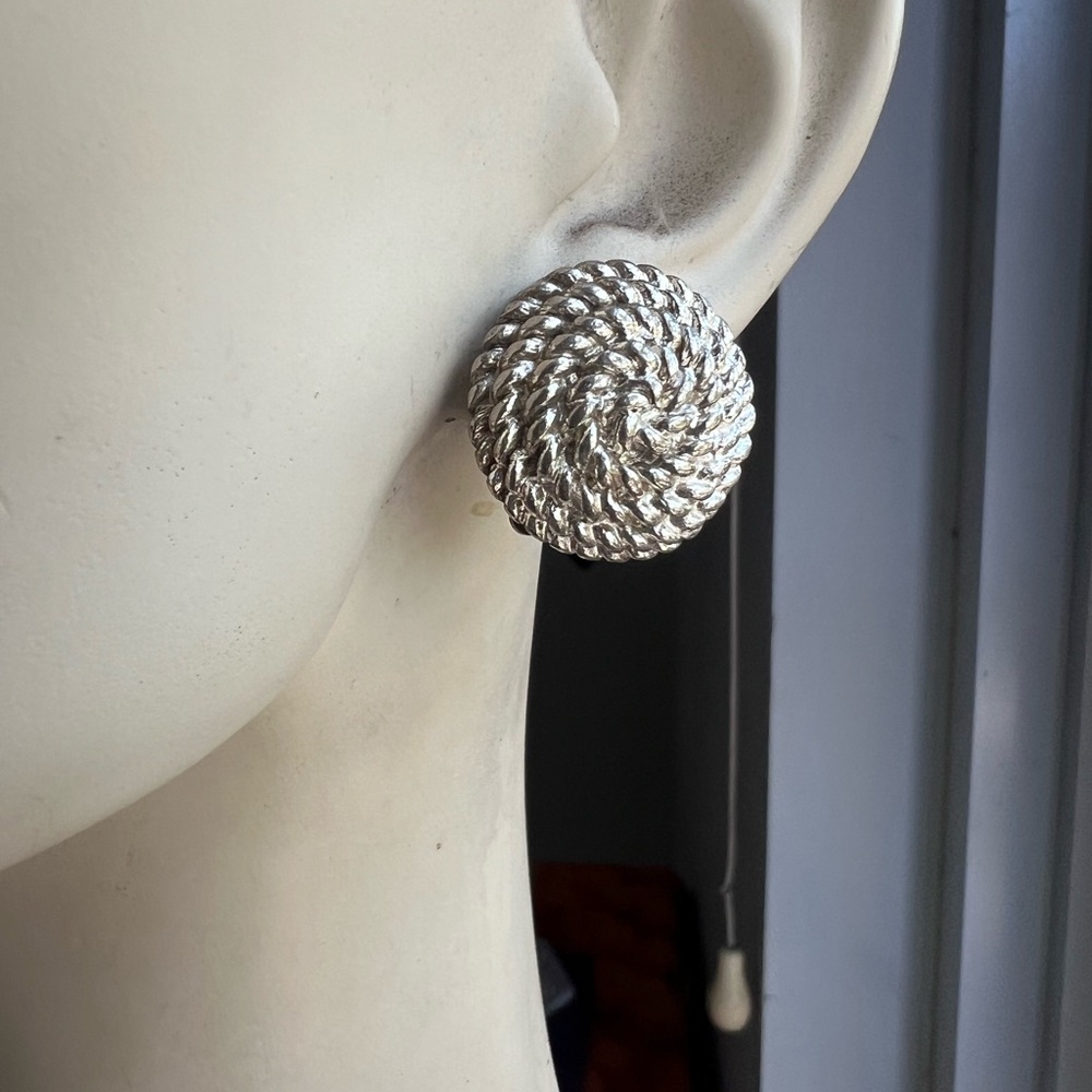 Givenchy Silver Rose Stud Earrings - image 3